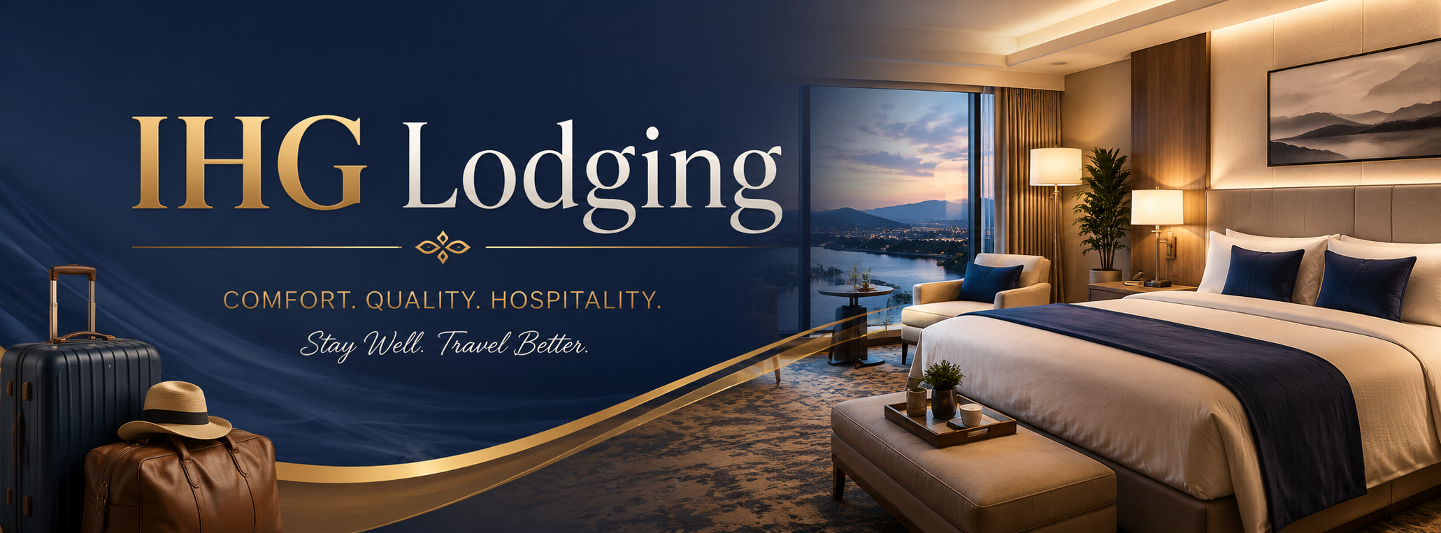 IHG Lodging branded room image showing a comfortable hotel room